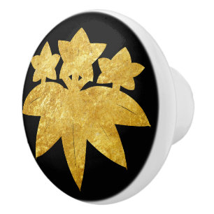 Oriental Falskt Guld Kamakura Minamoto Japan Mon K Knopp