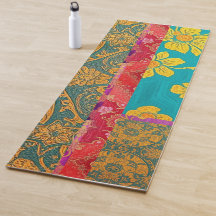 ORIENTAL Färgrik Grön Röd Guld - Yogamatta
