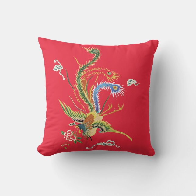 Oriental fasan på röd kudde (Framsida)