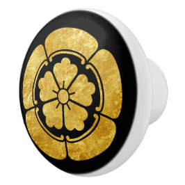 Oriental Faux Guld Oda Japan Mon Viintage Konst Knopp