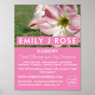 Oriental, Florist, Floristry Advertising Poster