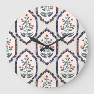 Oriental Flower Grenar: Kalamkari Indian. Stor Klocka