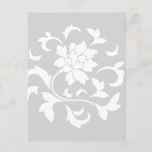 Oriental Flower - Silver Circular Mönster Vykort