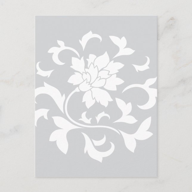 Oriental Flower - Silver Circular Mönster Vykort (Framsida)