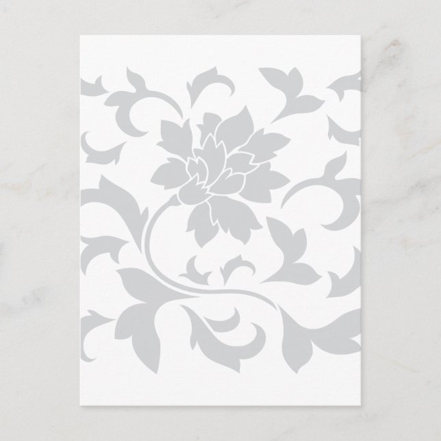 Oriental Flower - Silver Vykort (Framsida)