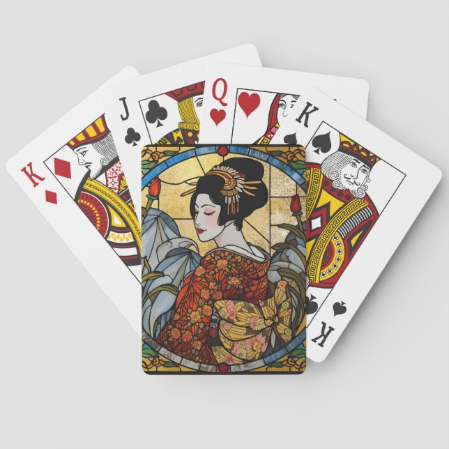 Oriental Geisha Stained Glass   Casinokort (Baksidan)