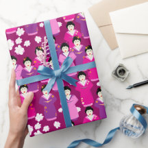 Oriental Geishas in Traditional Kimono Dress