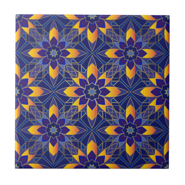 Oriental Geometric Mönster Kakelplatta (Framsidan)