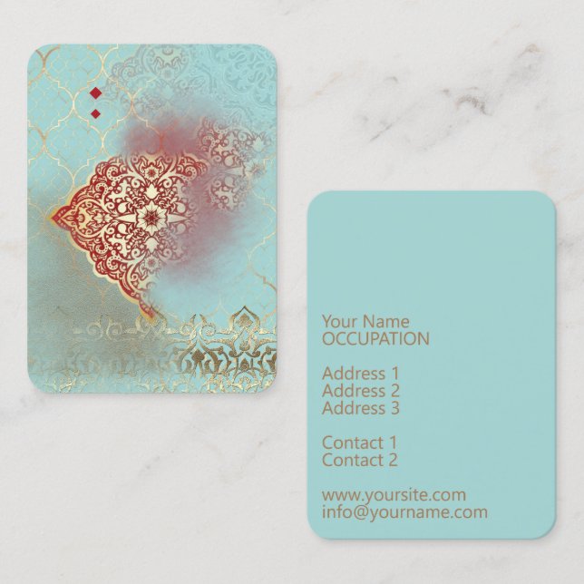 Oriental glöd - Affärskort Visitkort (Fram/baksida)