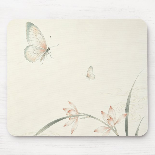 Oriental Gongbi Orkidé Fjäril Minimal Musmatt Musmatta (Framsidan)