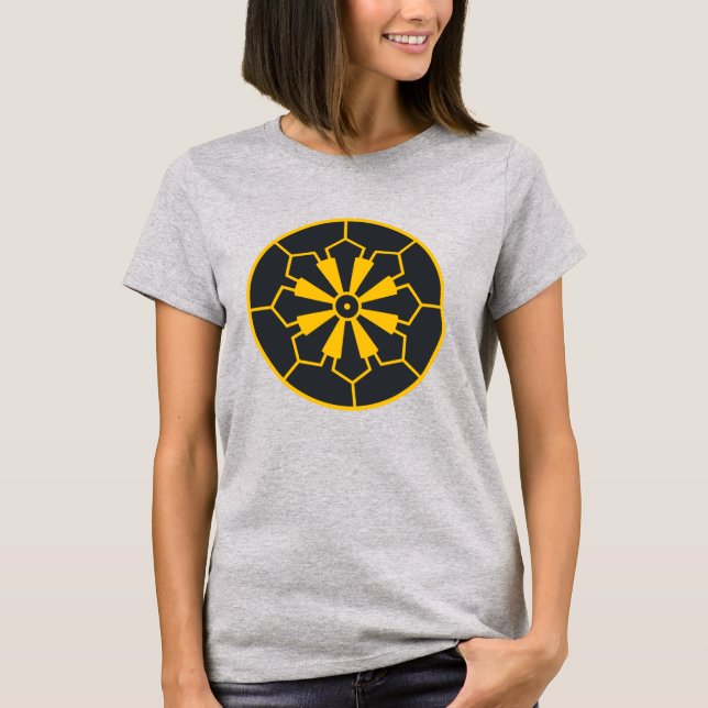Oriental Grått Japan Sanja Matsuri Komagata Mon T Shirt (Framsida)
