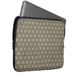 Oriental Grön Matsuba Asanoha Japan Mönster Laptop Fodral