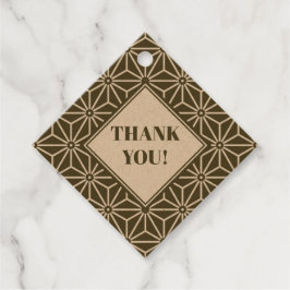 Oriental Grönt Matsuba Asanoha Japan Mönster Gåvor Etiketter