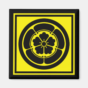 Oriental Gult Black Oda Japan Mon Vector Art Magnet