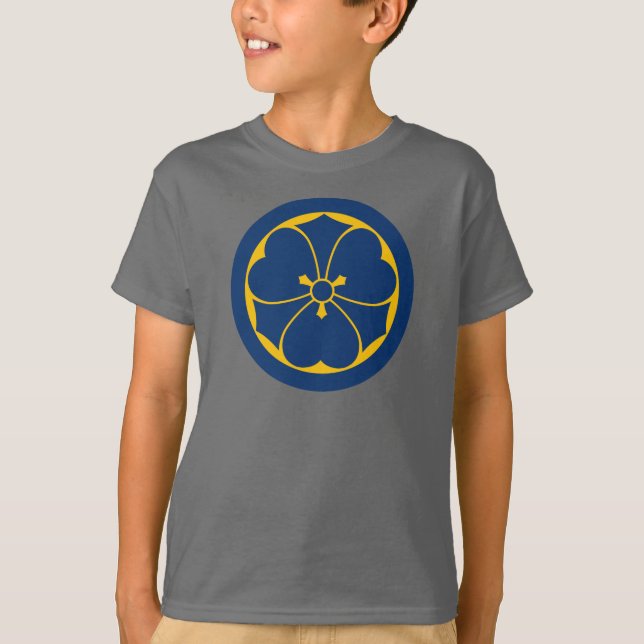 Oriental Gult Blue Sakai Japan Mon Vector Art T Shirt (Framsida)