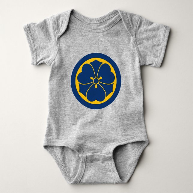 Oriental Gult Blue Sakai Japan Mon Vector Art T Shirt (Framsida)