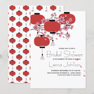 Oriental japansk kinesisk lampa Sakura bröllopslam Inbjudningar