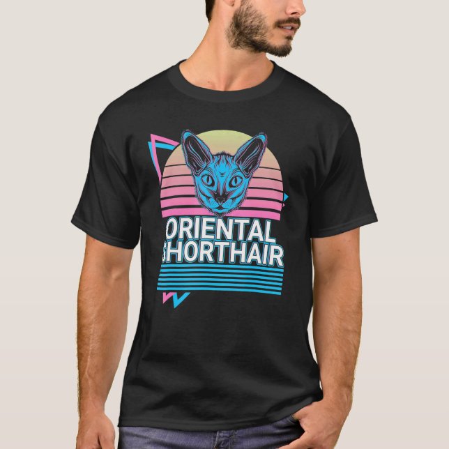 Oriental Korthår Retro T Shirt (Framsida)