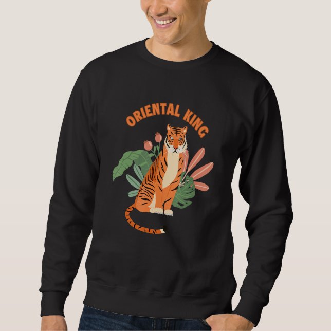 Oriental Kung predatory Cat Kung Tiger Sibiian Ti Lång Ärmad Tröja (Framsida)