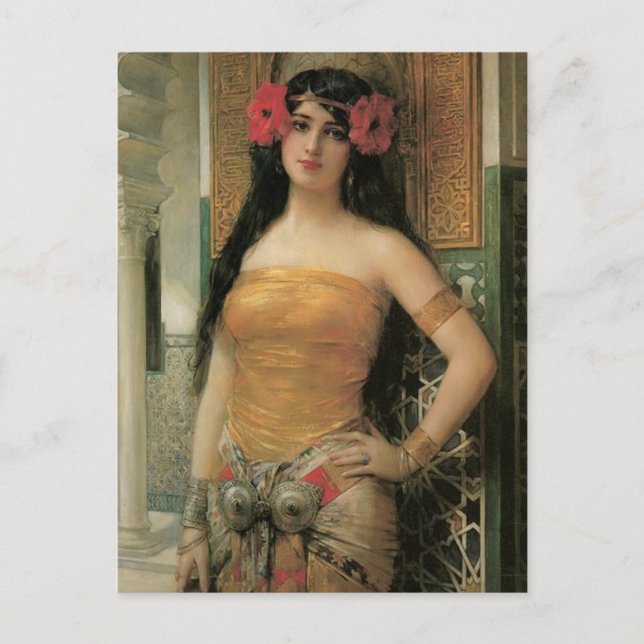 Oriental Lady Vintage vykort (Framsida)