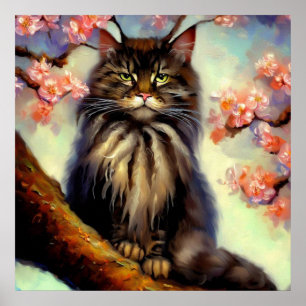 Oriental Långhårig Cat Poster
