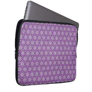 Oriental Lila Ayame Asanoha Japan Mönster bärbar d Laptop Fodral