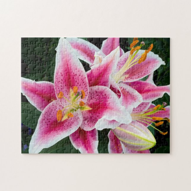 Oriental Lily Closeup i Fullt Bloom Pussel (Horisontell)