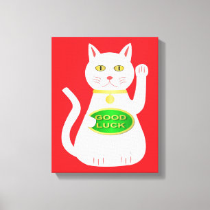 Oriental Lucky Cat Canvastryck