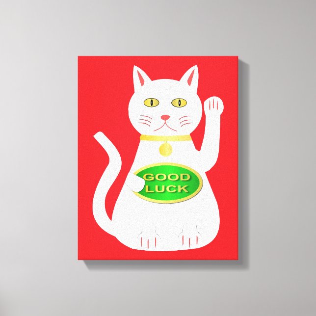Oriental Lucky Cat Canvastryck (Framsida)