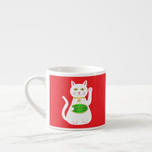 Oriental Lucky Cat Espressomugg (Vänster)