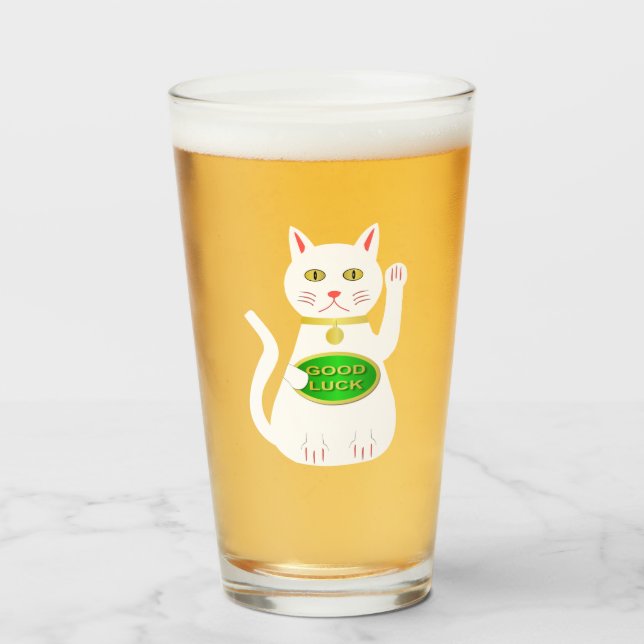 Oriental Lucky Cat Glaskopp (Framsida fylld)