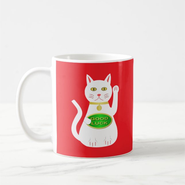 Oriental Lucky Cat Kaffemugg (Vänster)