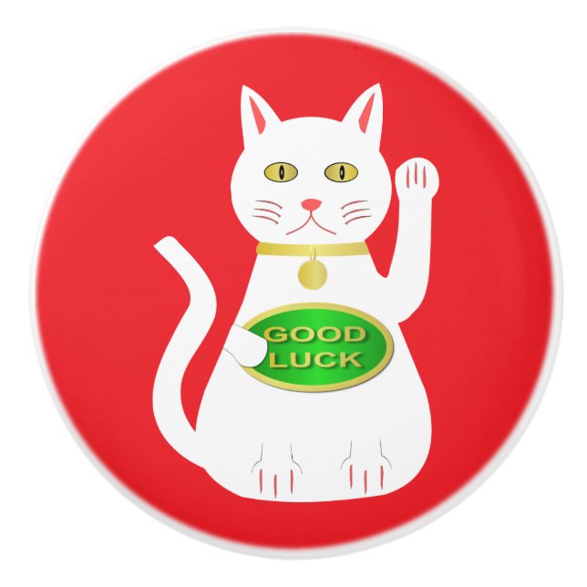 Oriental Lucky Cat Knopp (Framsidan)