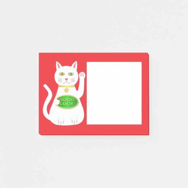 Oriental Lucky Cat Post-it Block (Framsida)