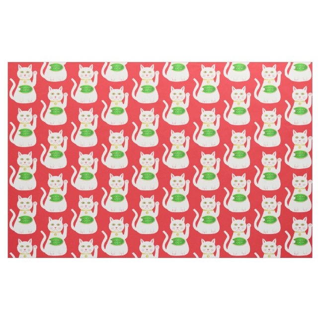 Oriental Lucky Cat Tyg (Fat Quarter)