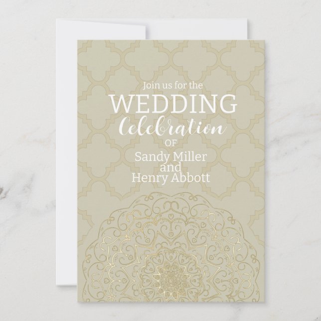 Oriental Mandala - bröllopsinbjudningskort Inbjudningar (Framsida)