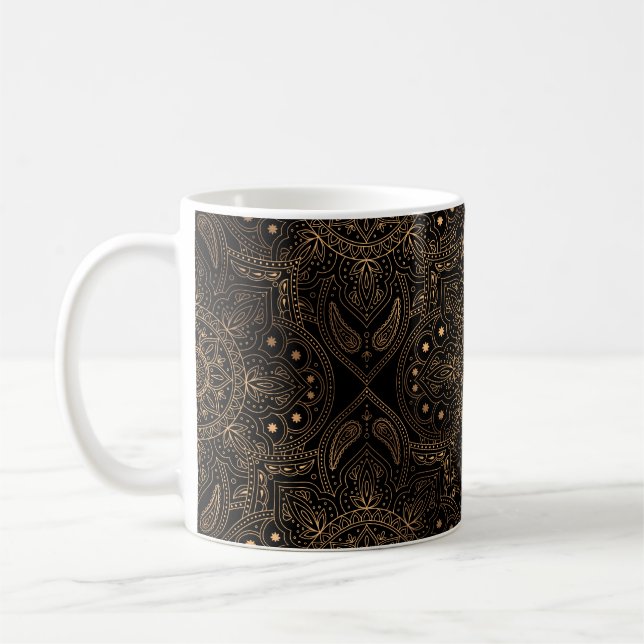 Oriental mandala royal, sömlöst mönster kaffemugg (Vänster)