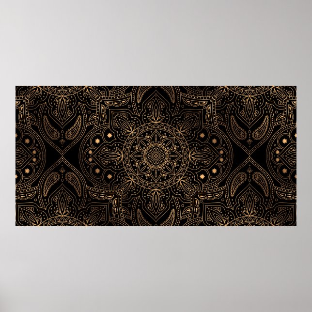 Oriental mandala royal, sömlöst mönster poster (Framsidan)