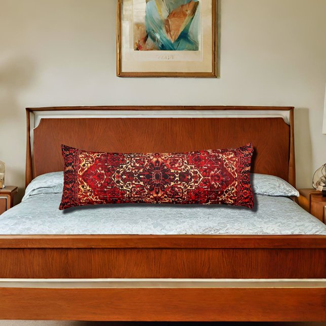 Oriental matta design i mörk red kroppskudde (Skapare uppladdad)