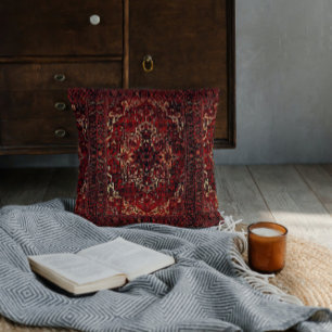 Oriental matta design i mörk red kudde