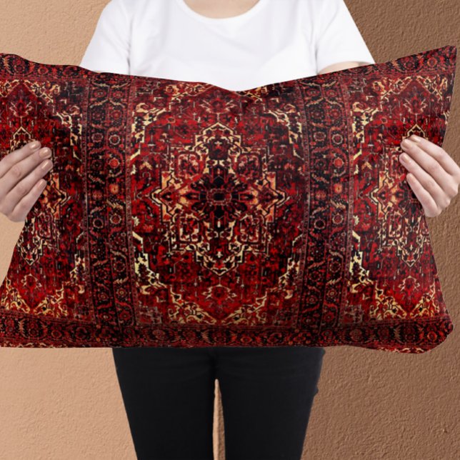 Oriental matta design i mörk red lumbarkudde (Skapare uppladdad)