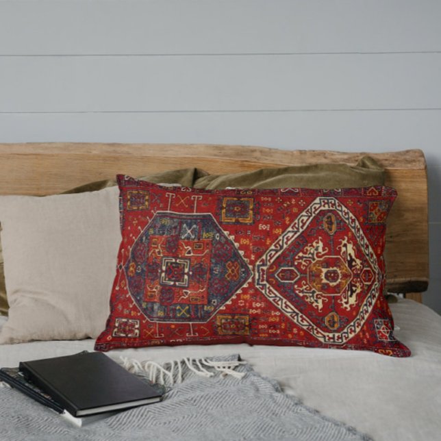 Oriental matta design i mörk red no5 lumbarkudde (Skapare uppladdad)