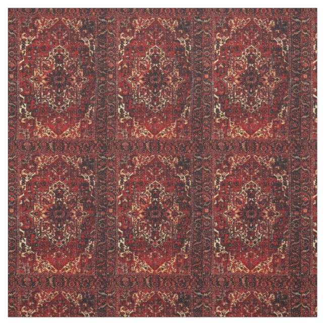Oriental matta design i mörk red tyg (Provkarta)