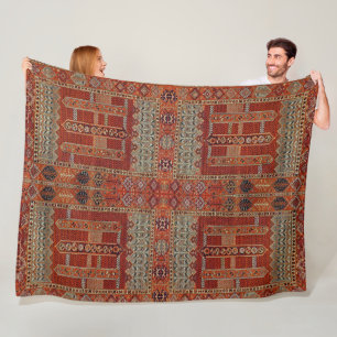 Oriental matta design i orange fleecefilt