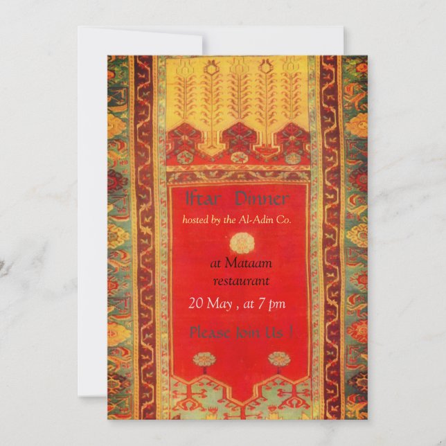 Oriental matta Ladik stil - iftar middag Inbjudningar (Framsida)