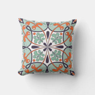 Oriental Moroccan Tile Blommigt Design Kudde