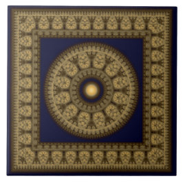 Oriental mosaic framed mandala kakelplatta