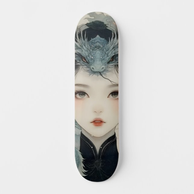 Oriental Mythological Dragon Nymph Skate Deck (Framsida)