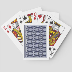 Oriental Navy Blue Asanoha Japan Mönster Casinokort