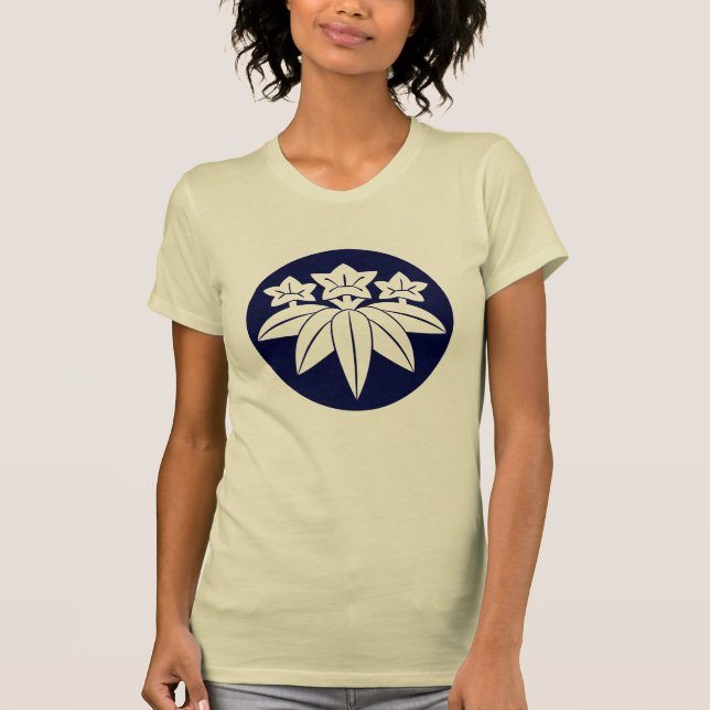 Oriental Navy Blue Kamakura Minamoto Japan Mon Art T Shirt (Framsida)